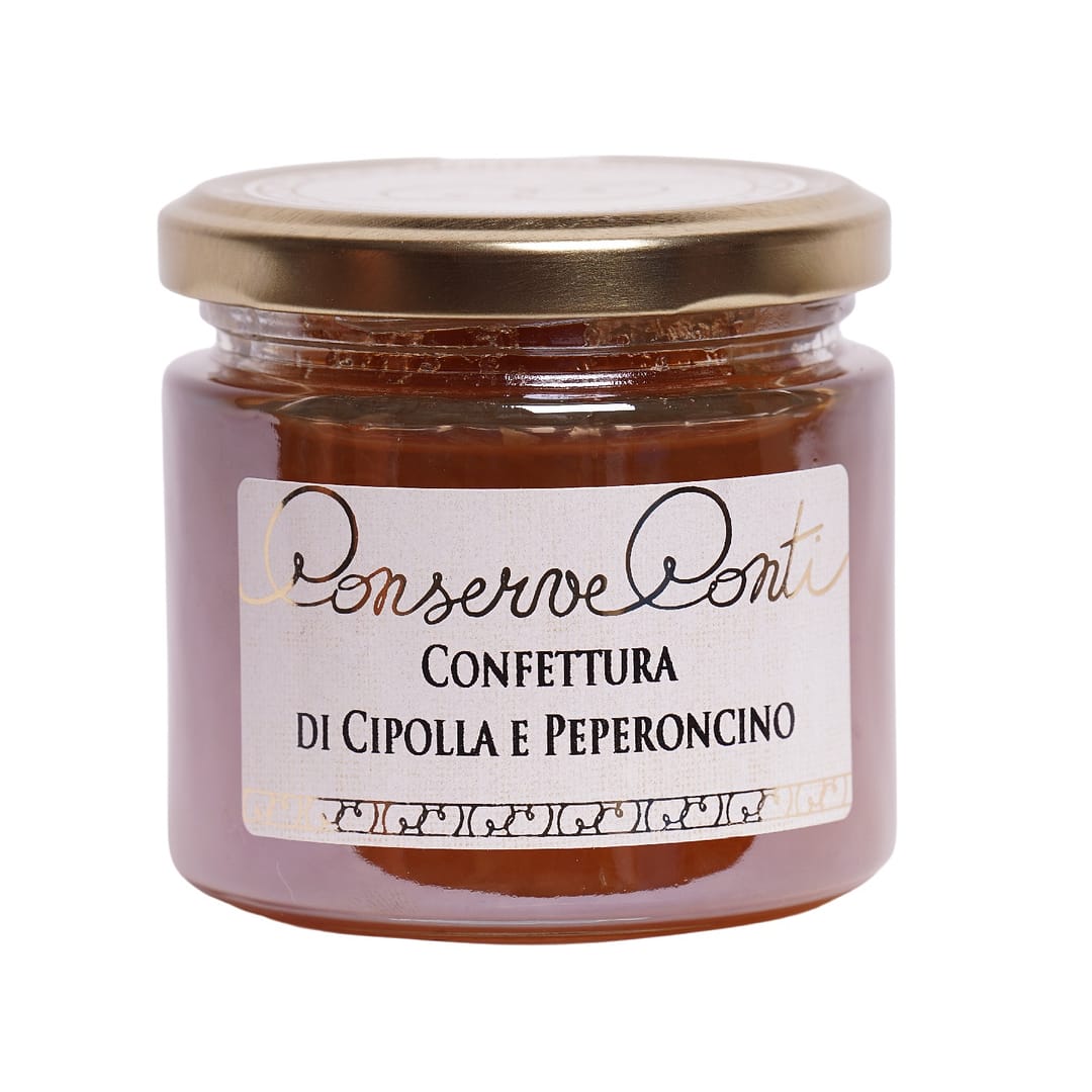 Confettura di Cipolla e Peperoncino Vaso da ml. 212 Produzione Artigianale Siciliana Conserve Conti