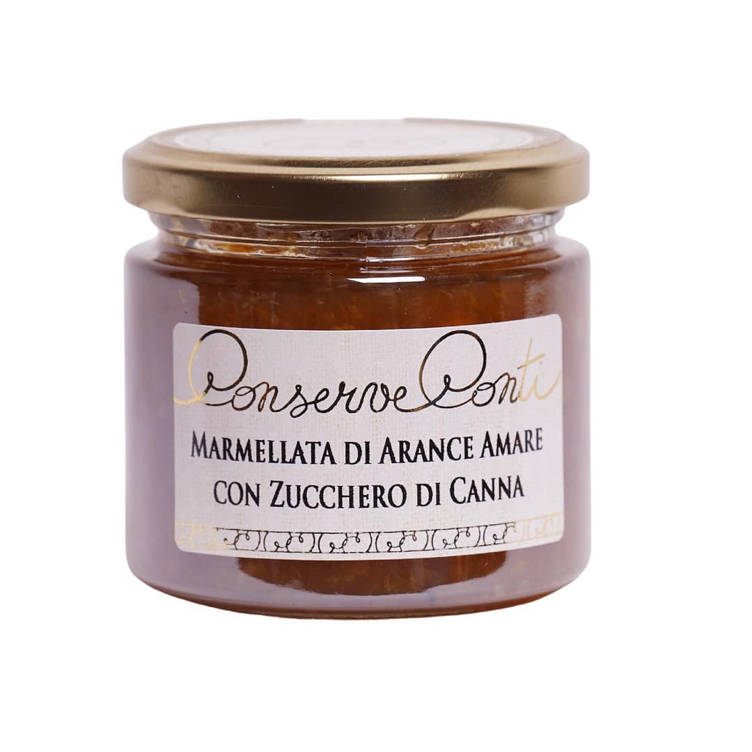 Marmellata di arance amare con zucchero di canna - Vaso da ml. 212 - produzione artigianale siciliana Conserve Conti