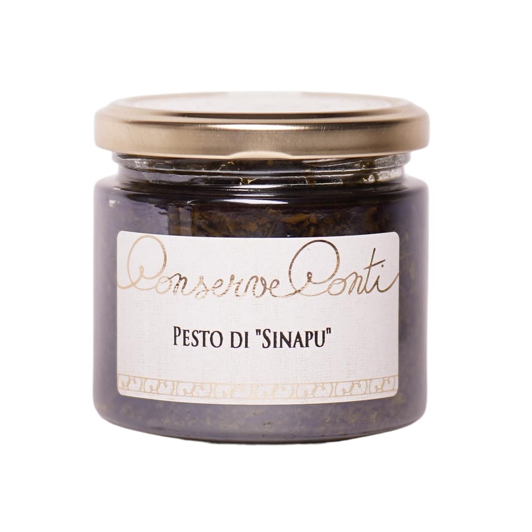 Pesto di "Sinapu" in olio extravergine d'oliva- Vaso da ml. 212 - produzione artigianale Conserve Conti