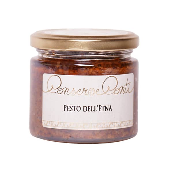 Pesto dell'Etna in olio extravergine d'oliva - Vaso da ml. 212 - ricetta tipica siciliana - produzione artigianale Conserve Conti
