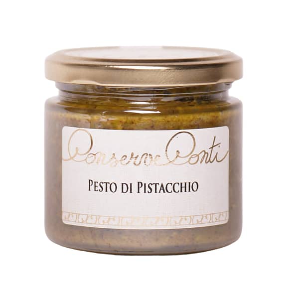 Pesto di pistacchio in olio extravergine d'oliva - Vaso da ml. 212 - produzione artigianale Conserve Conti