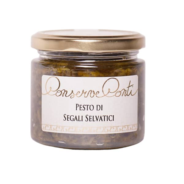 Pesto di segali selvatici in olio Extravergine d'oliva - Vaso da ml. 212 - produzione artigianale Conserve Conti