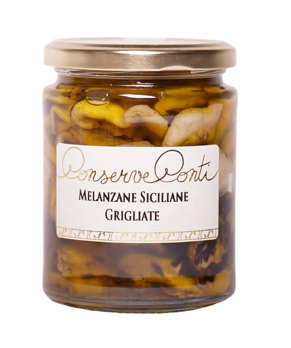 Melanzane siciliane grigliate in olio extravergine d'oliva - vaso da ml. 314 - produzione artigianale Conserve Conti